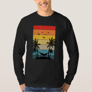 Retro Zomer Vibes Hangmat Palm Trees Strand Tropic T-shirt