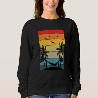 Retro Zomer Vibes Hangmat Palm Trees Strand Tropic Trui