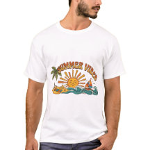 Retro Zomer Vibes Palmboom & Zon T-Shirt