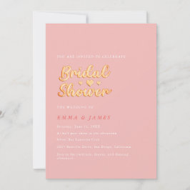 Retro Zomer Vibes | Roze en Oranje Bruidsfeest Kaart