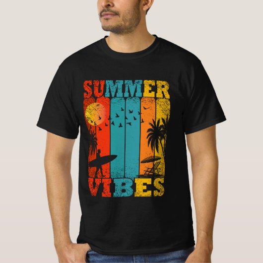 Retro Zomer Vibes T-Shirt (Voorkant)