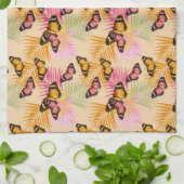 Retro Zomer Vlinder Palm Dream 1 Theedoek (Gevouwen)