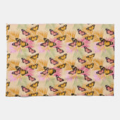 Retro Zomer Vlinder Palm Dream 1 Theedoek (Horizontaal)
