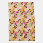 Retro Zomer Vlinder Palm Dream 1 Theedoek (Verticaal)