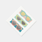 Retro Zomer Zonnebril Trio Koraal Servet (Hoek)