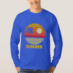 Retro Zomer Zonsondergang Vibes – Tropisch Strand T-shirt