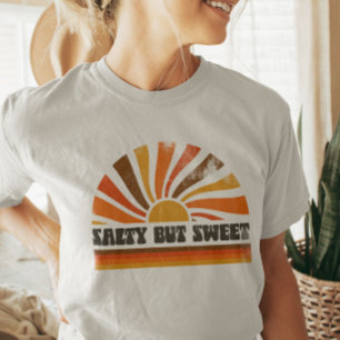 Retro Zomer Zonsondergang Zonnestralen Inspiratie T-shirt