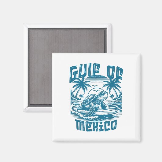 Retro Zomergolf van Mexico voor altijd Turtle Beac Magneet (Voorkant / Achterkant)
