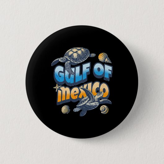Retro Zomergolf van Mexico voor altijd Turtle Beac Ronde Button 5,7 Cm (Voorkant)