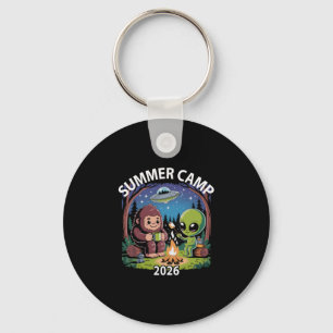 Retro zomerkamp 2026 kinderen alien trillingen dir sleutelhanger