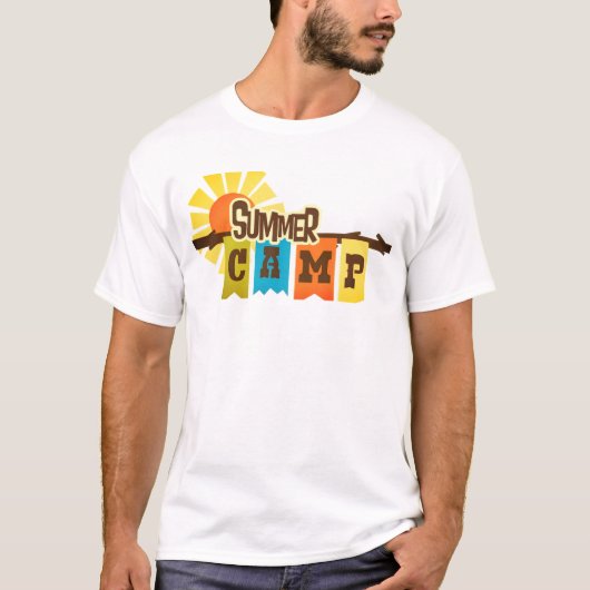 Retro zomerkamp grafische t-shirt (Voorkant)