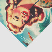 Retro zomermeisje tissuepapier (Detail)