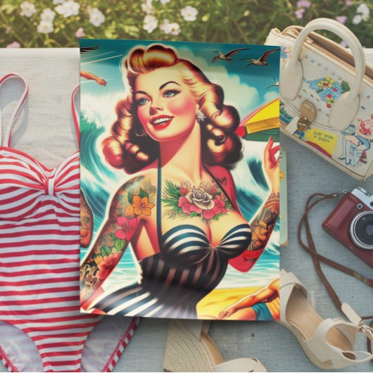 Retro zomermeisje tissuepapier