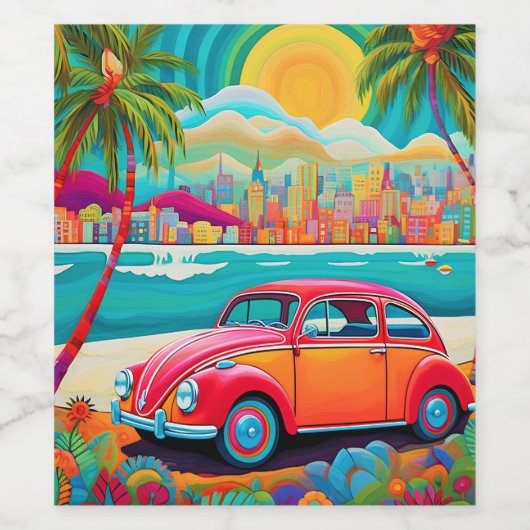 Retro Zomerrit Wijn Etiket (Enkel label)