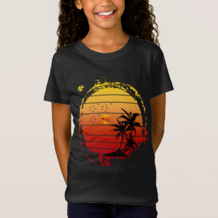 retro zomerse zonsondergang strandvakantie t-shirt