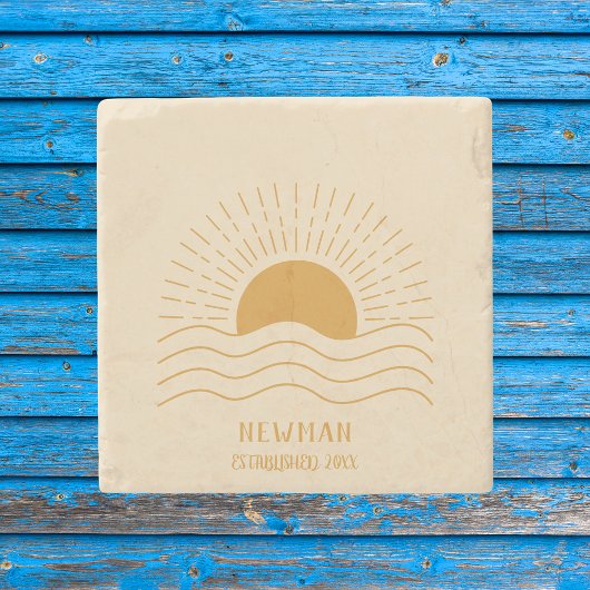 Retro Zomerstrand Boho Sun Stenen Onderzetter