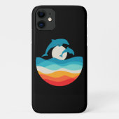  Retro Zomertijd Strand Dolfijn Case-Mate iPhone Case (Achterkant)