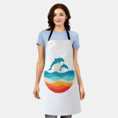 Retro Zomertijd Strand Dolfijn Schort (Gedragen)