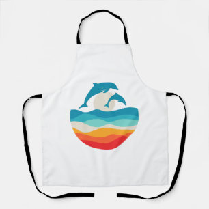  Retro Zomertijd Strand Dolfijn Schort