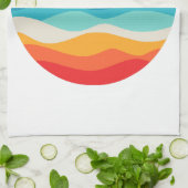 Retro Zomertijd Strand Dolfijn Theedoek (Gevouwen)