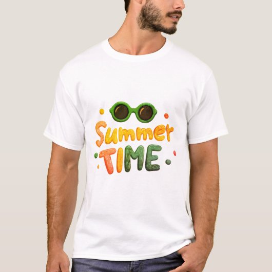 Retro Zomertijd T-Shirt – vakantie (Voorkant)