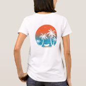 Retro zomertijd vibes tropische palmen t-shirt (Achterkant)