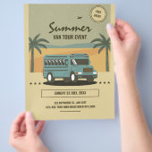 Retro zomertourposter, kinderzomer kamp flyer (Hand)
