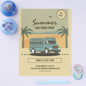 Retro zomertourposter, kinderzomer kamp flyer (Enkel)