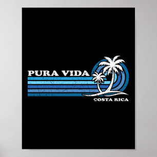 Retro Zomervakantie Costa Rica Pura Vida Poster