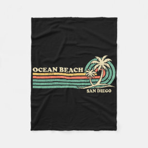  Retro Zomervakantie San Diego Ocean Beac Fleece Deken