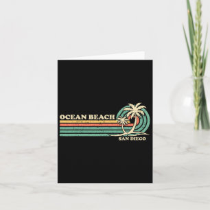 Retro Zomervakantie San Diego Ocean Beac Kaart