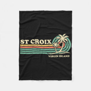 Retro Zomervakantie Virgin Island St. Cr Fleece Deken