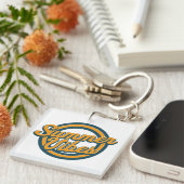 Retro zomervibes logo. sleutelhanger (Voorkant Rechts)