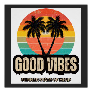 Retro zomervibes perfect poster