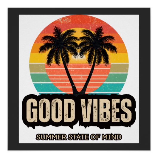 Retro zomervibes perfect poster (Voorkant)