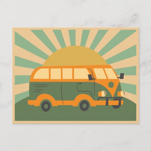 Retro zomerwagen briefkaart (Voorkant)