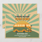 Retro zomerwagen kaart (Voorkant / Achterkant)