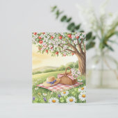 retro zomerzonnewende briefkaart (Staand voorkant)