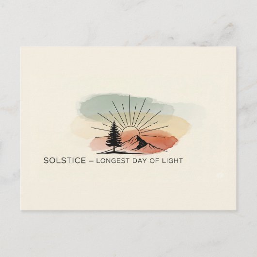 retro zomerzonnewende briefkaart (Voorkant)