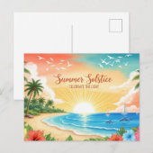 retro zomerzonnewende briefkaart (Voorkant / Achterkant)