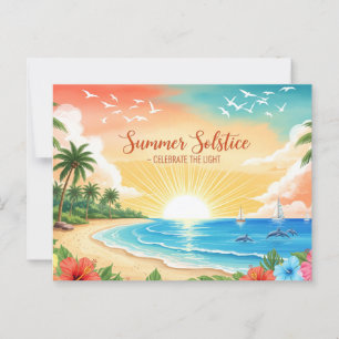 retro zomerzonnewende briefkaart