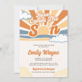 Retro Zon Baby Shower Uitnodiging (Voorkant)