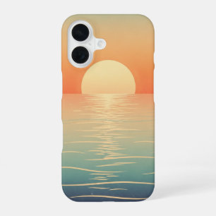 Retro Zon boven de Oceaan iPhone 16 Hoesje