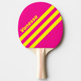 Retro Zon Doorstoofde Driehoekige Strepen met Naam Tafeltennisbatje