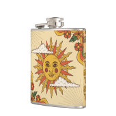 Retro  Zon en Vlinders Heupkolf Heupfles (Links)