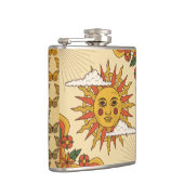 Retro  Zon en Vlinders Heupkolf Heupfles (Rechts)