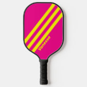 Retro Zon Gebronsd Drie Strepen met Naam Pickleball Paddle (Voorkant)