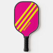 Retro Zon Gebronsd Drie Strepen met Naam Pickleball Paddle (Achterkant)