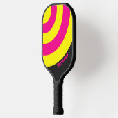 Retro Zon Glow Cirkel Streep met Naam Pickleball Paddle (Links)
