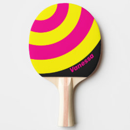 Retro Zon Glow Cirkel Streep met Naam Tafeltennisbatje